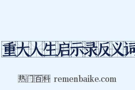 重大人生启示录反义词是什么意思的图片